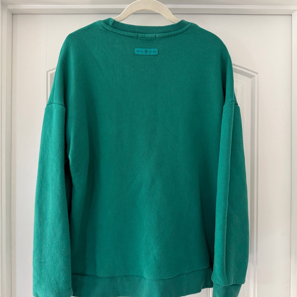 Skull House Teal Knit Sweater - Picture 2 of 5